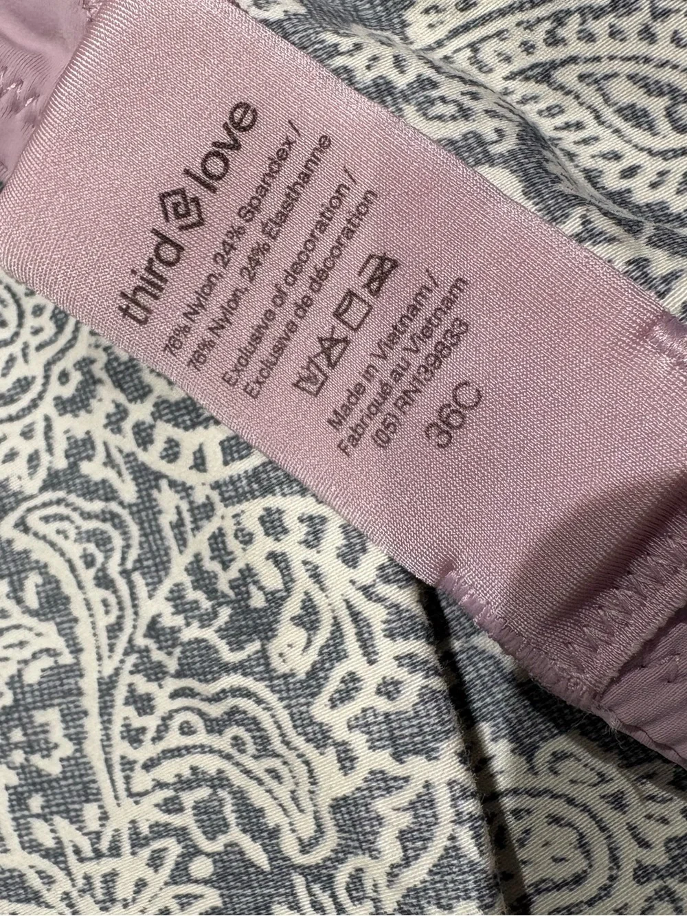 Thirdlove mauve pink purple bra 36C